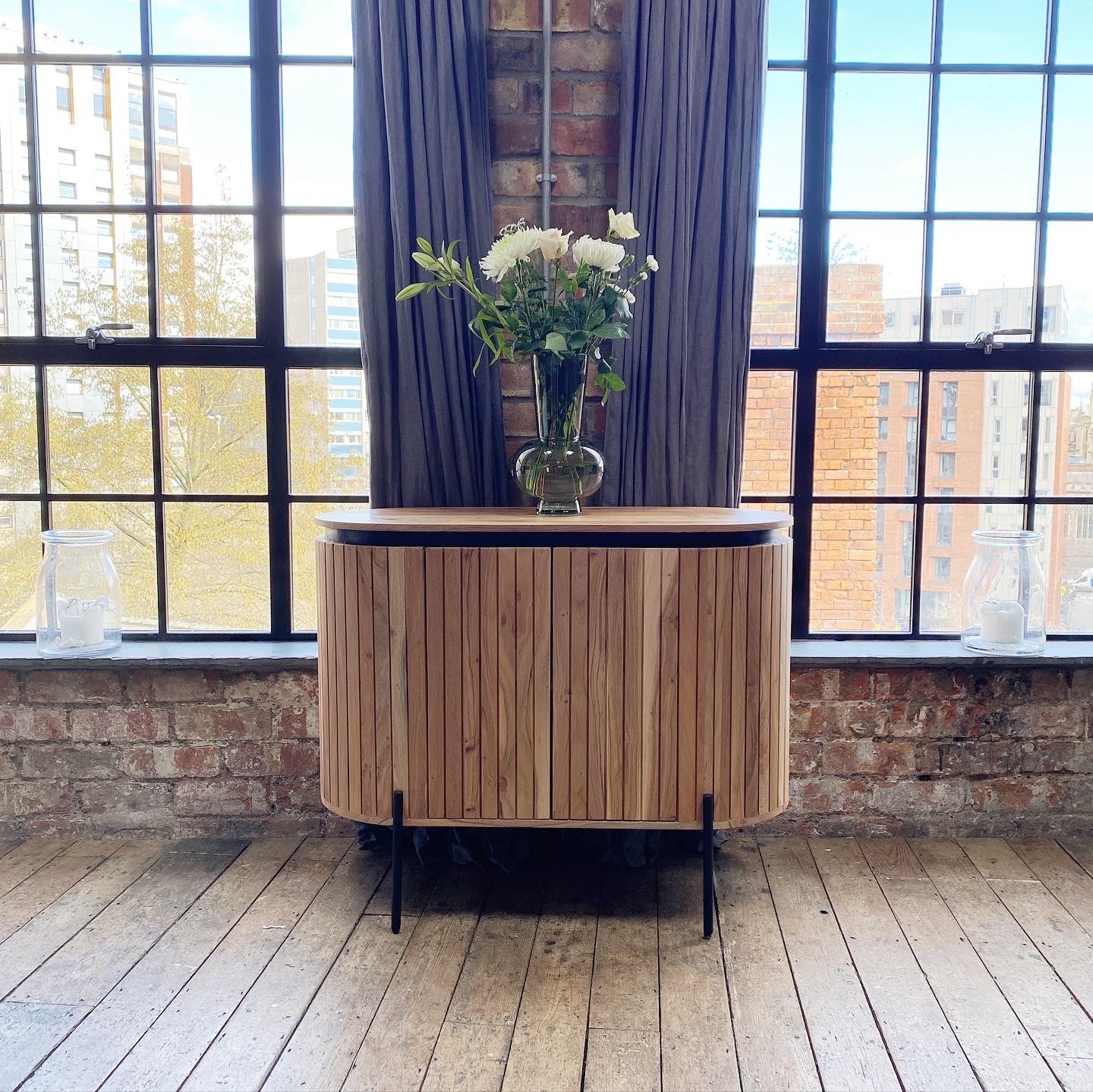 Lucia 2 Door Solid Acacia Wood Sideboard