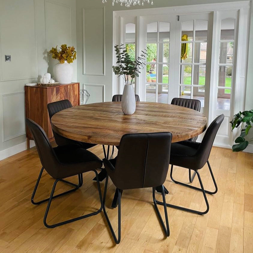 Sara Solid Mango Wood Dining Table Walnut (4 Sizes)