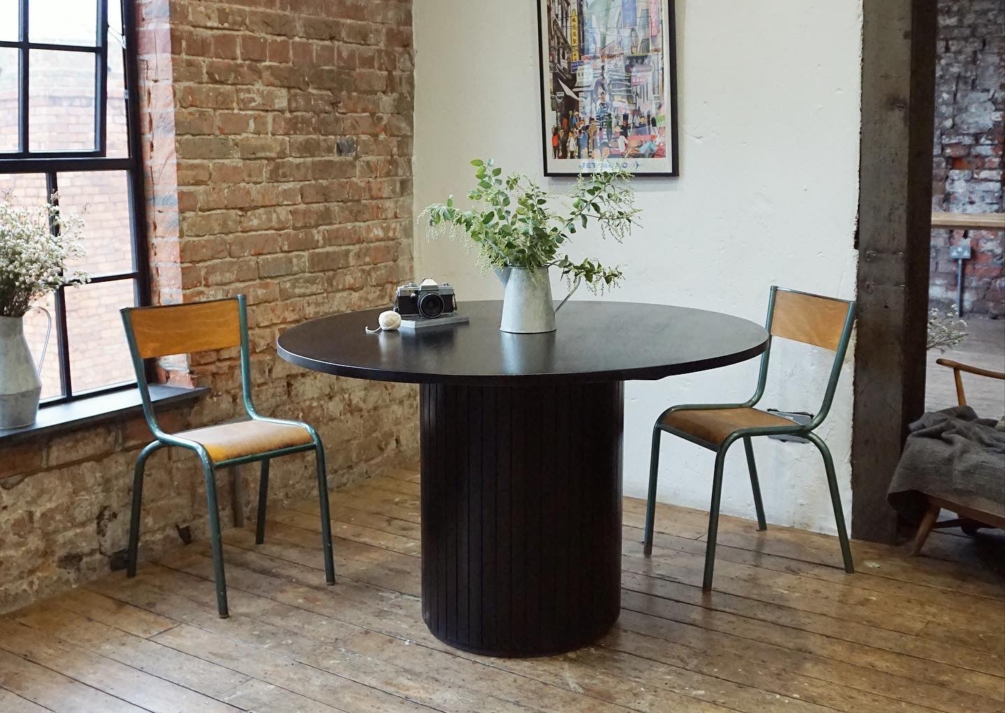 Lucia Solid Mango Wood Dining Table Black (2 Sizes)