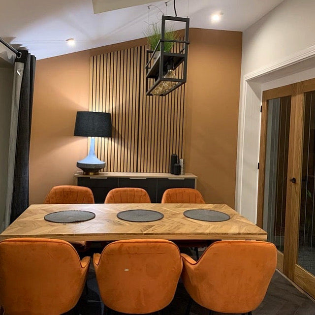 Adria Parquet Style Solid Acacia Wood Dining Table