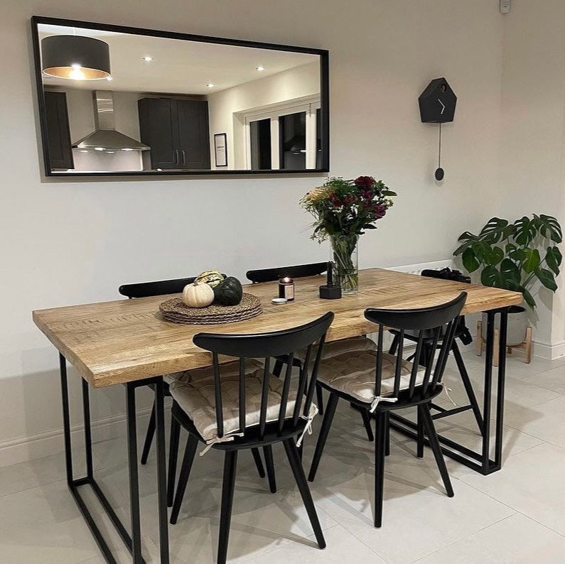 Nara Solid Mango Wood Industrial Dining Table