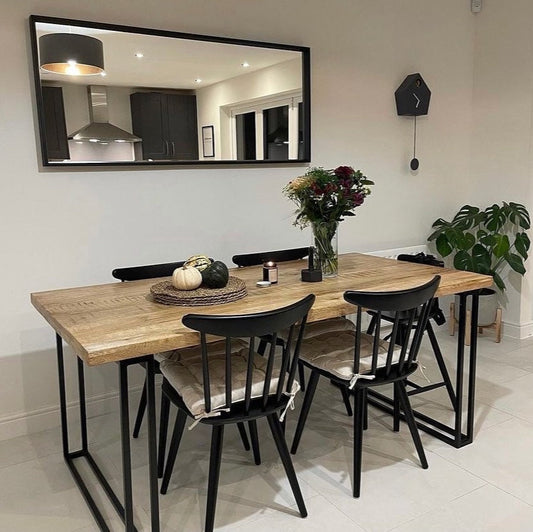 Nara Solid Mango Wood Industrial Dining Table
