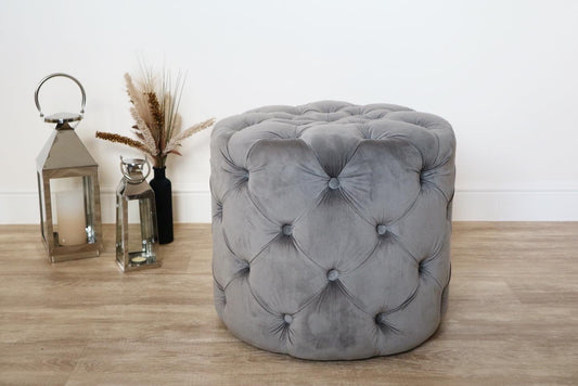 Portia Pouffe in Grey