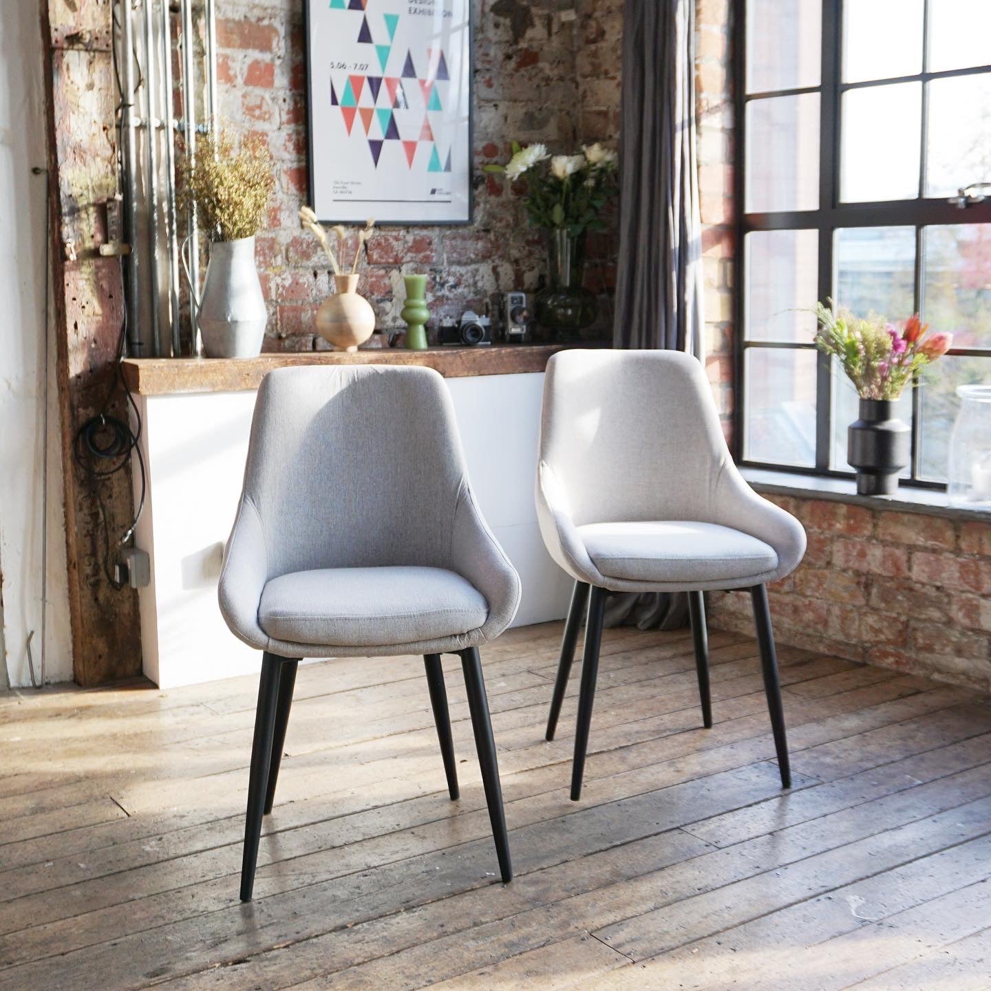 Athena Dining Chairs in Stone (2pk)