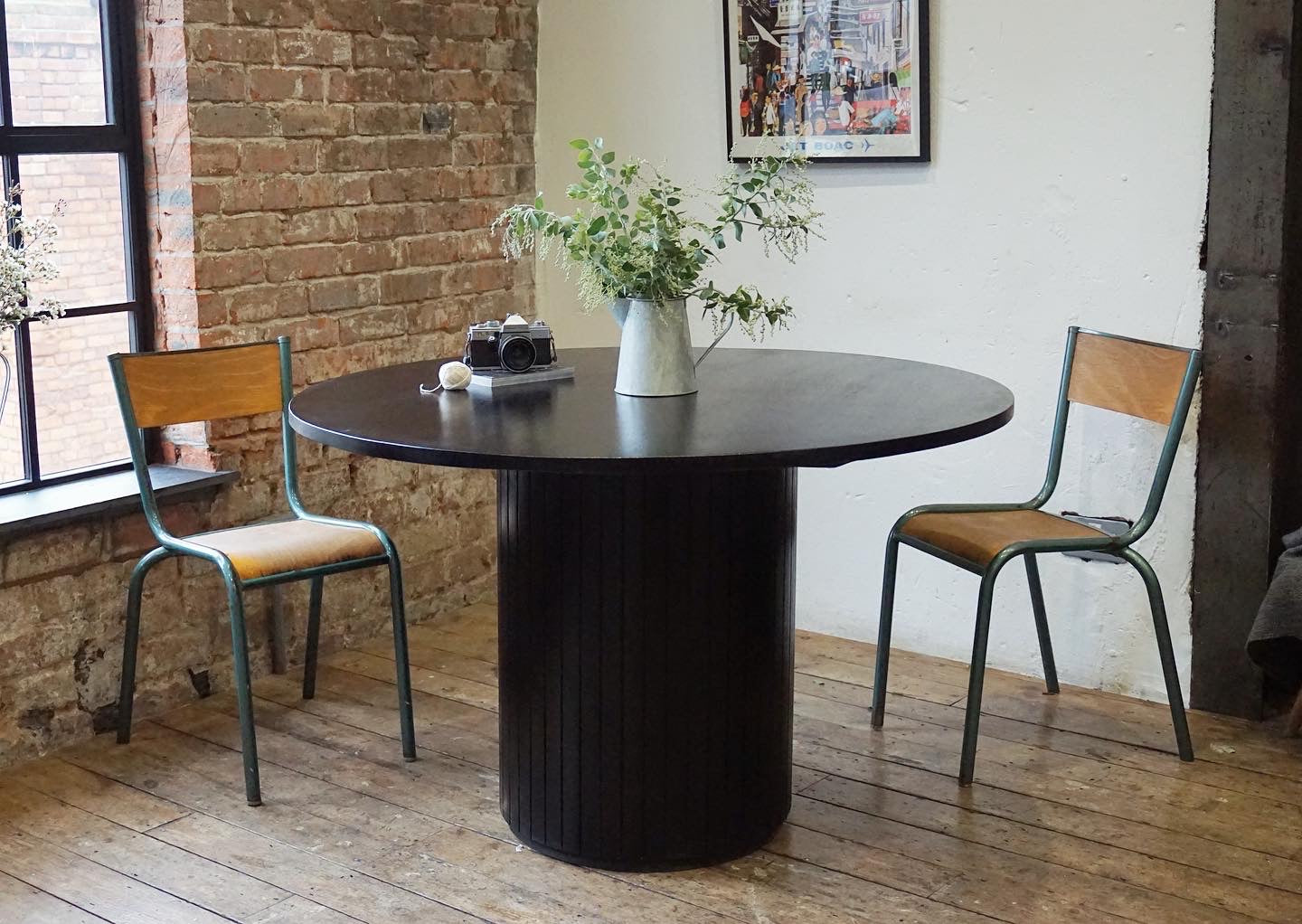 Lucia Solid Mango Wood Dining Table Black (2 Sizes)