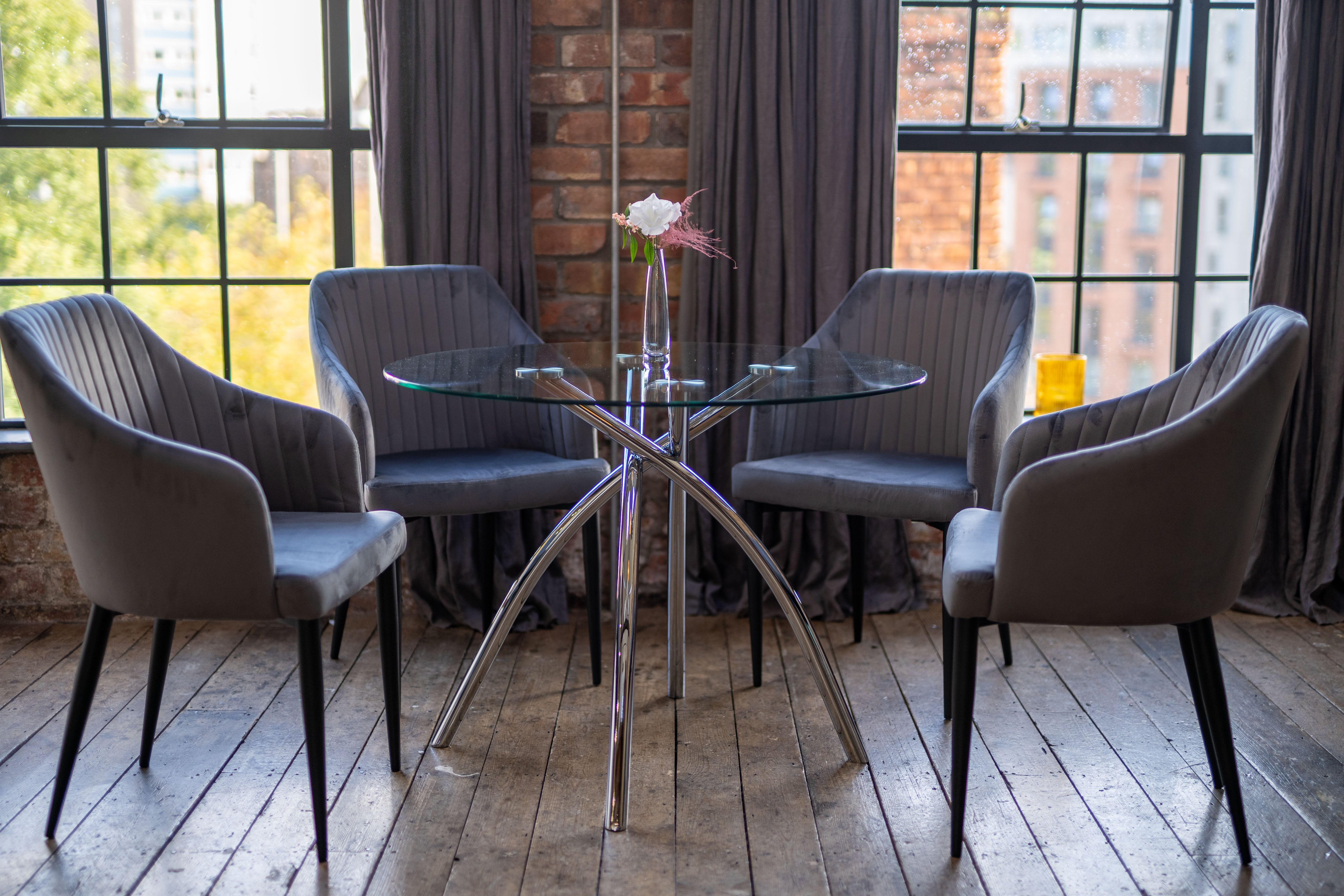 Aria Dining Chairs in Grey (2pk)