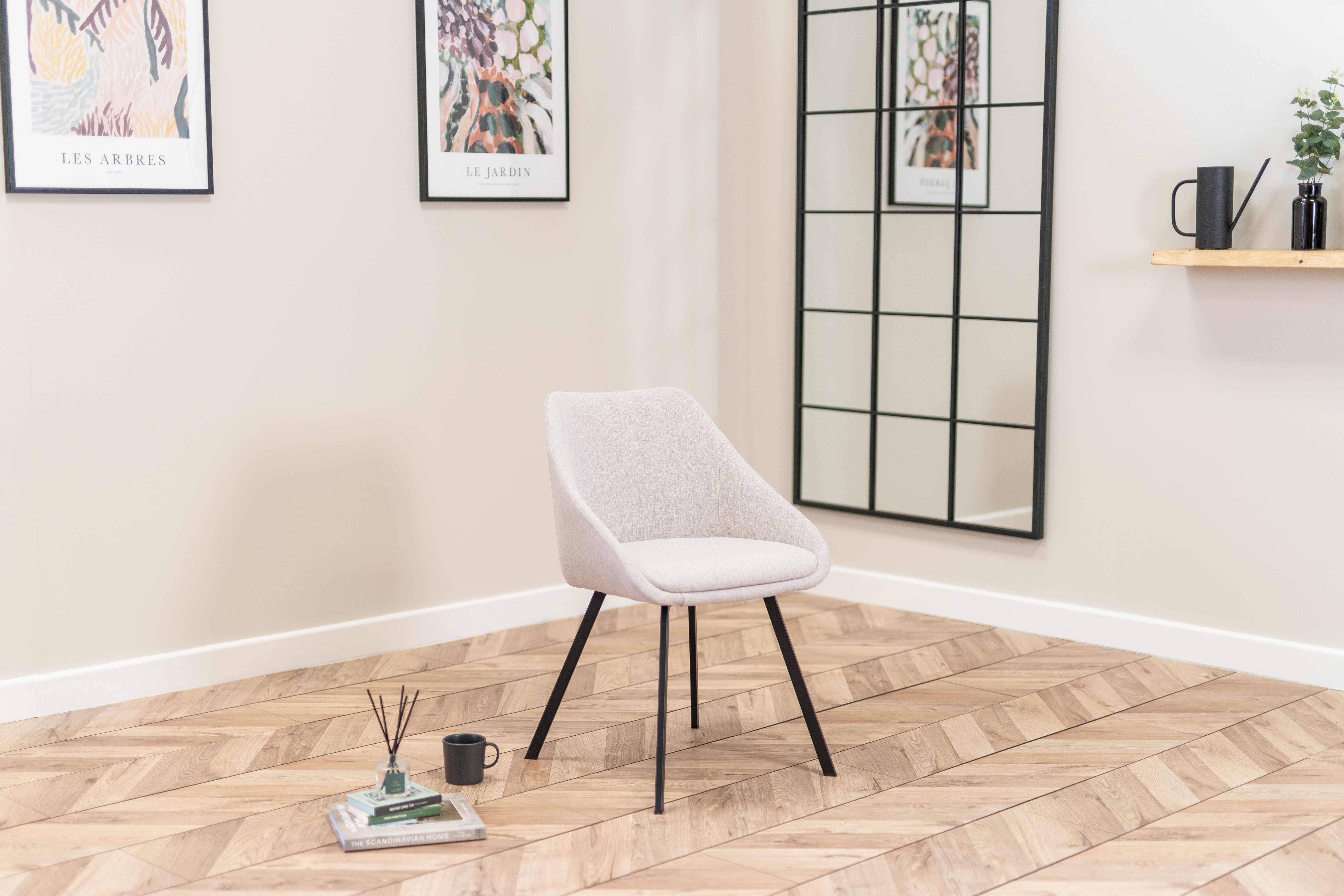 Selina Dining Set with 4 or 6 Julia Dining Chairs in Stone Beige