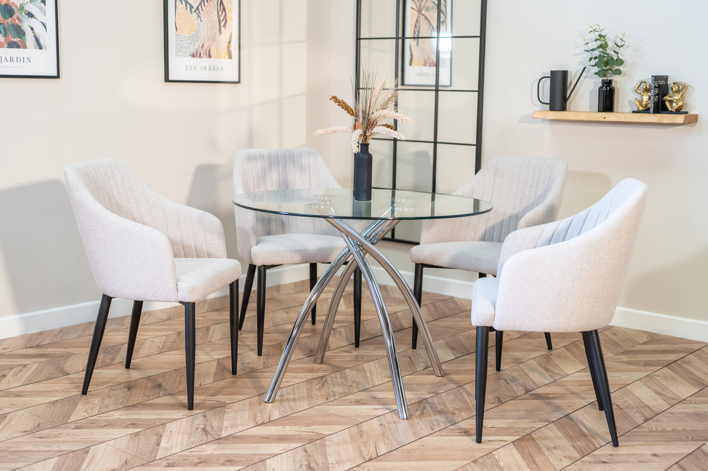 Round glass table with 4 chairs deals