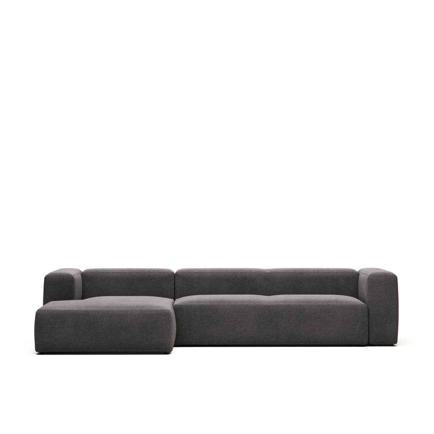 Lund 4 Seater Sofa with Left Side Chaise - Grey