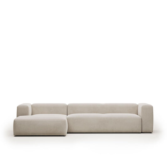 Lund 4 Seater Sofa with Left Side Chaise - Natural