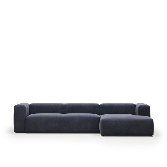 Lund 4 Seater Sofa with Right Side Chaise - Blue