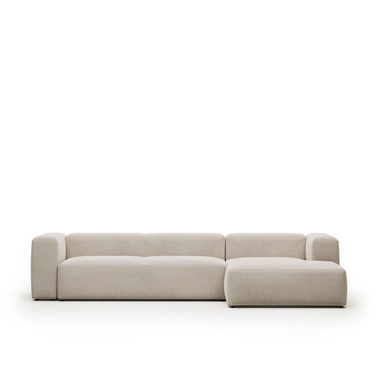 Lund 4 Seater Sofa with Right Side Chaise - Natural