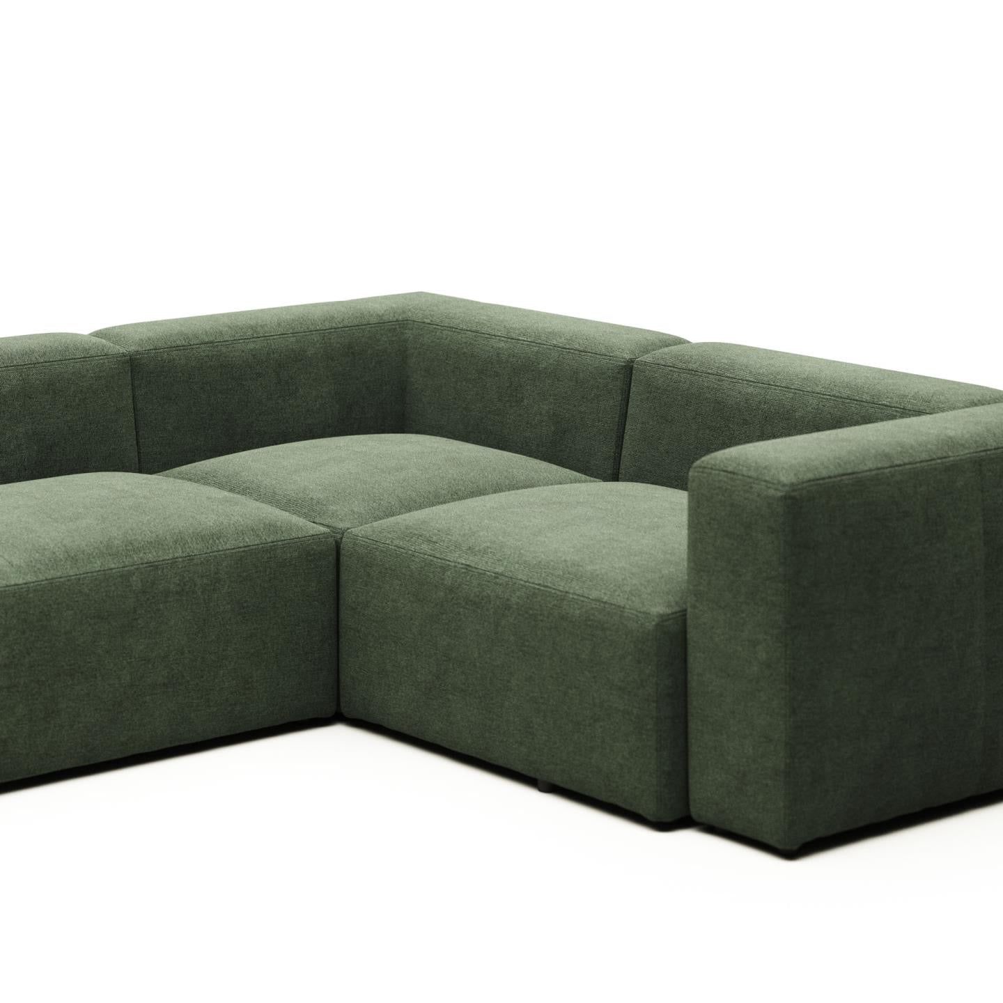 Lund 3 Seater Corner Sofa - Green