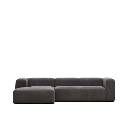 Lund 3 Seater Sofa with Left Side Chaise - Grey