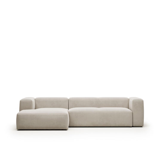 Lund 3 Seater Sofa with Left Side Chaise - Natural