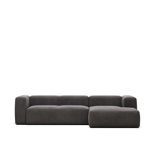 Lund 3 Seater Sofa with Right Side Chaise - Grey