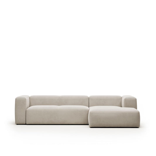 Lund 3 Seater Sofa with Right Side Chaise - Natural