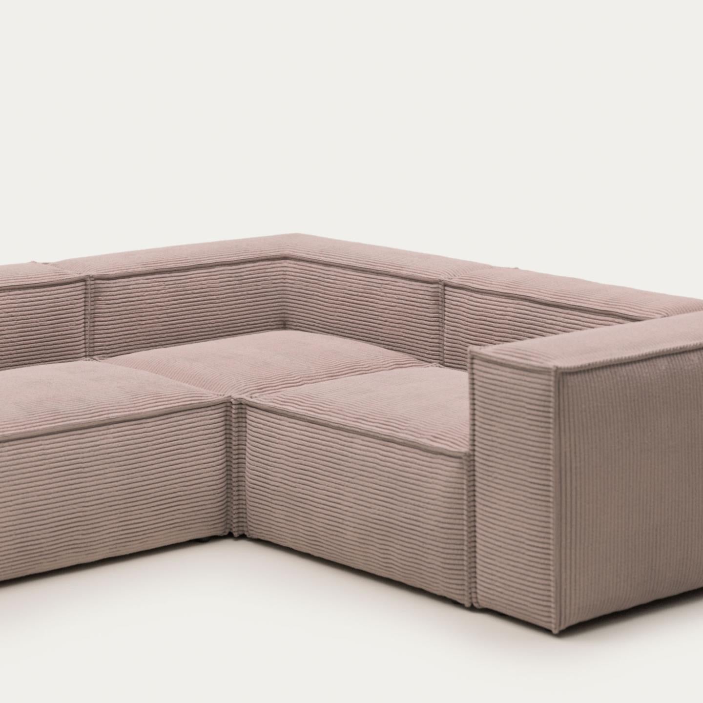 Lund 4 Seater Corner Sofa - Pink Corduroy