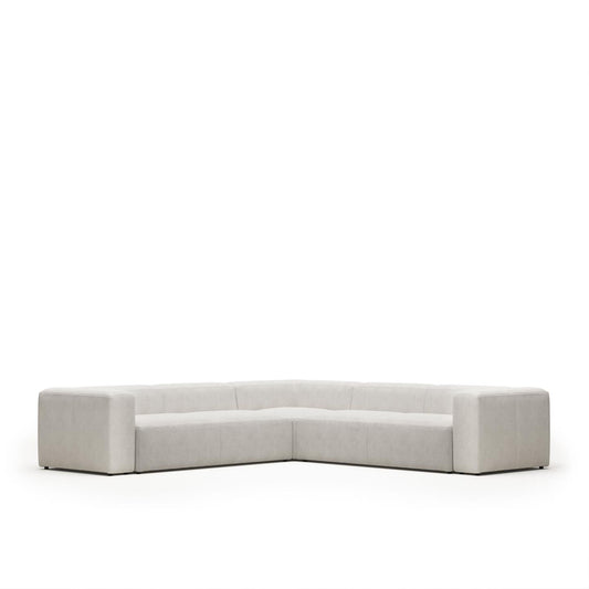 Lund 6 Seater Corner Sofa - White Fleece