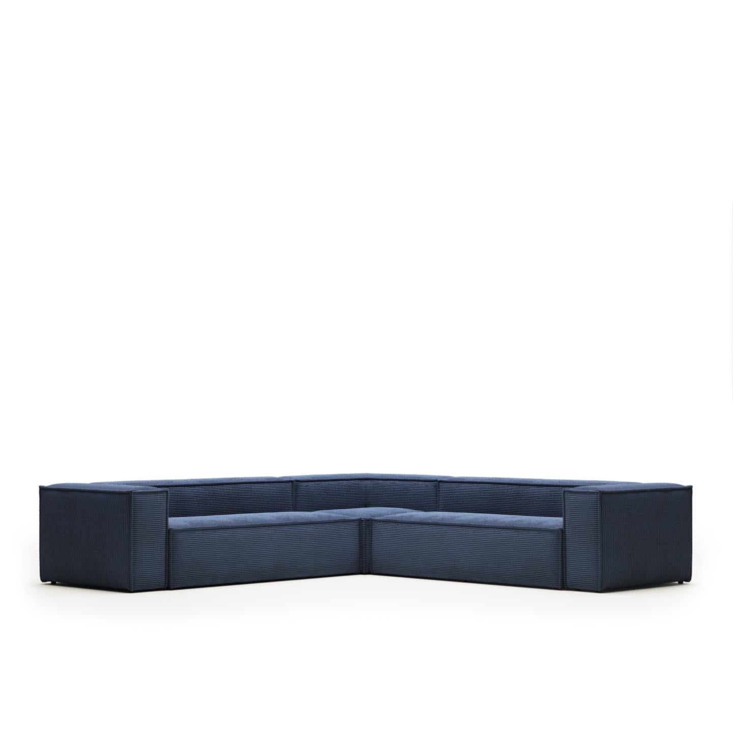 Lund 6 Seater Corner Sofa - Blue Corduroy