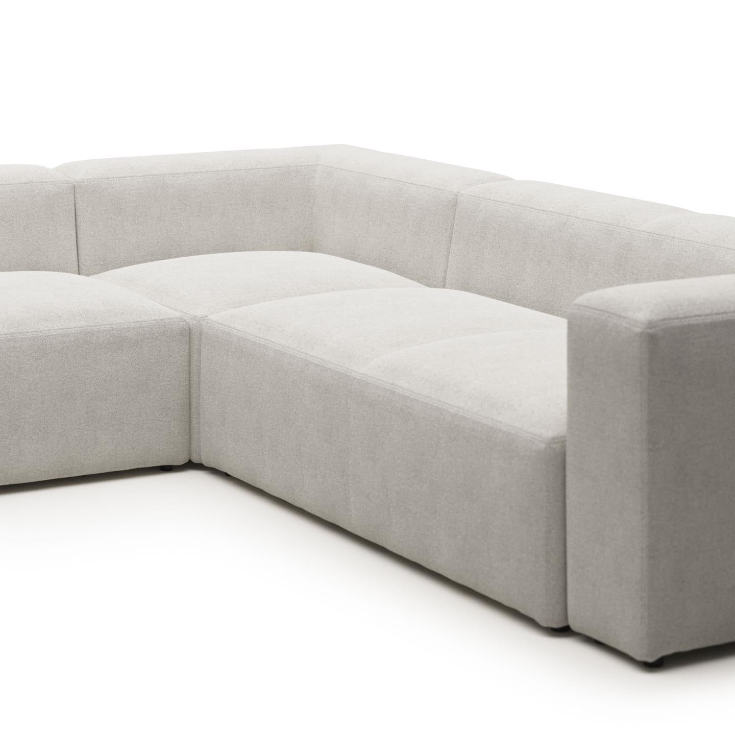 Lund 5 Seater Corner Sofa - White Fleece