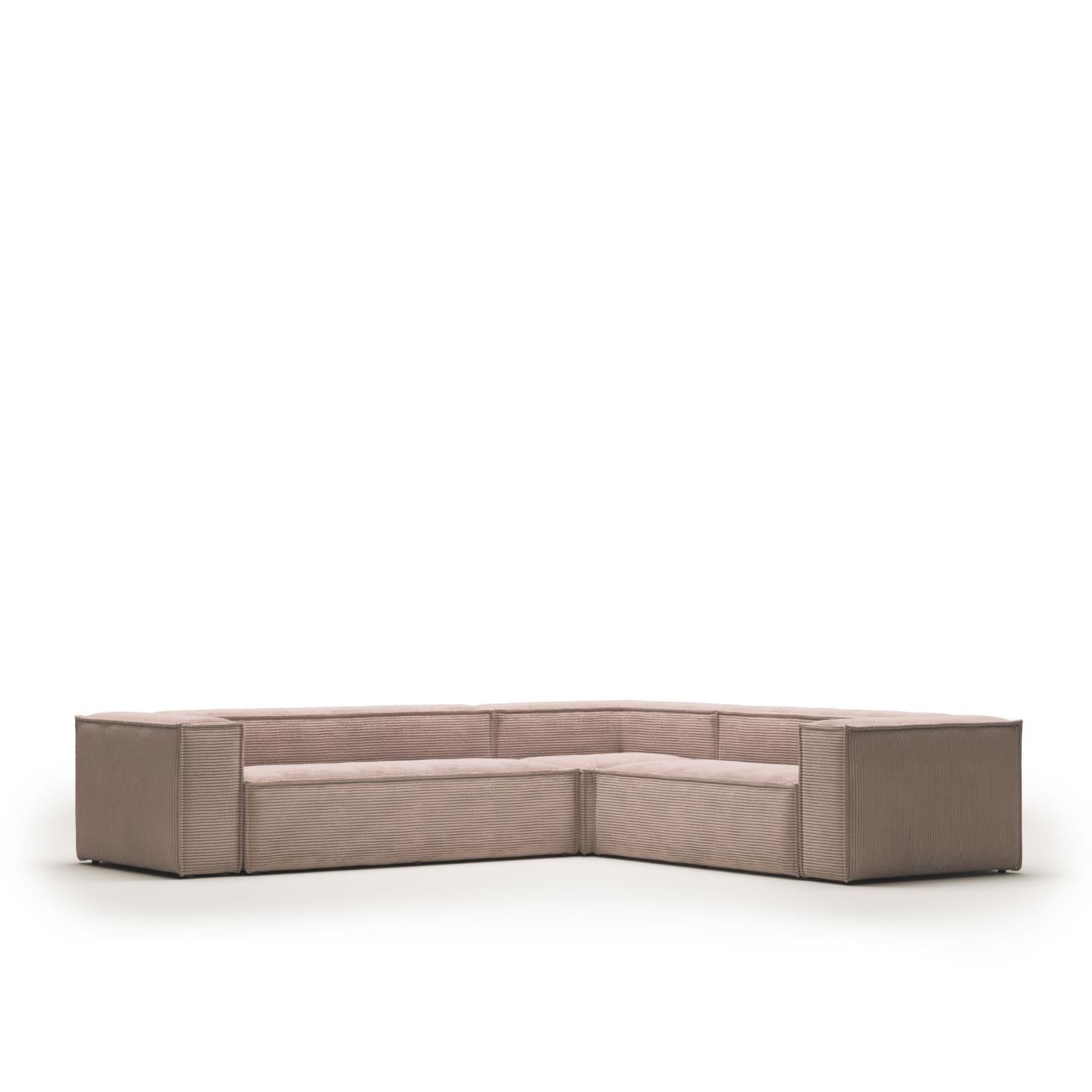 Lund 5 Seater Corner Sofa - Pink Corduroy