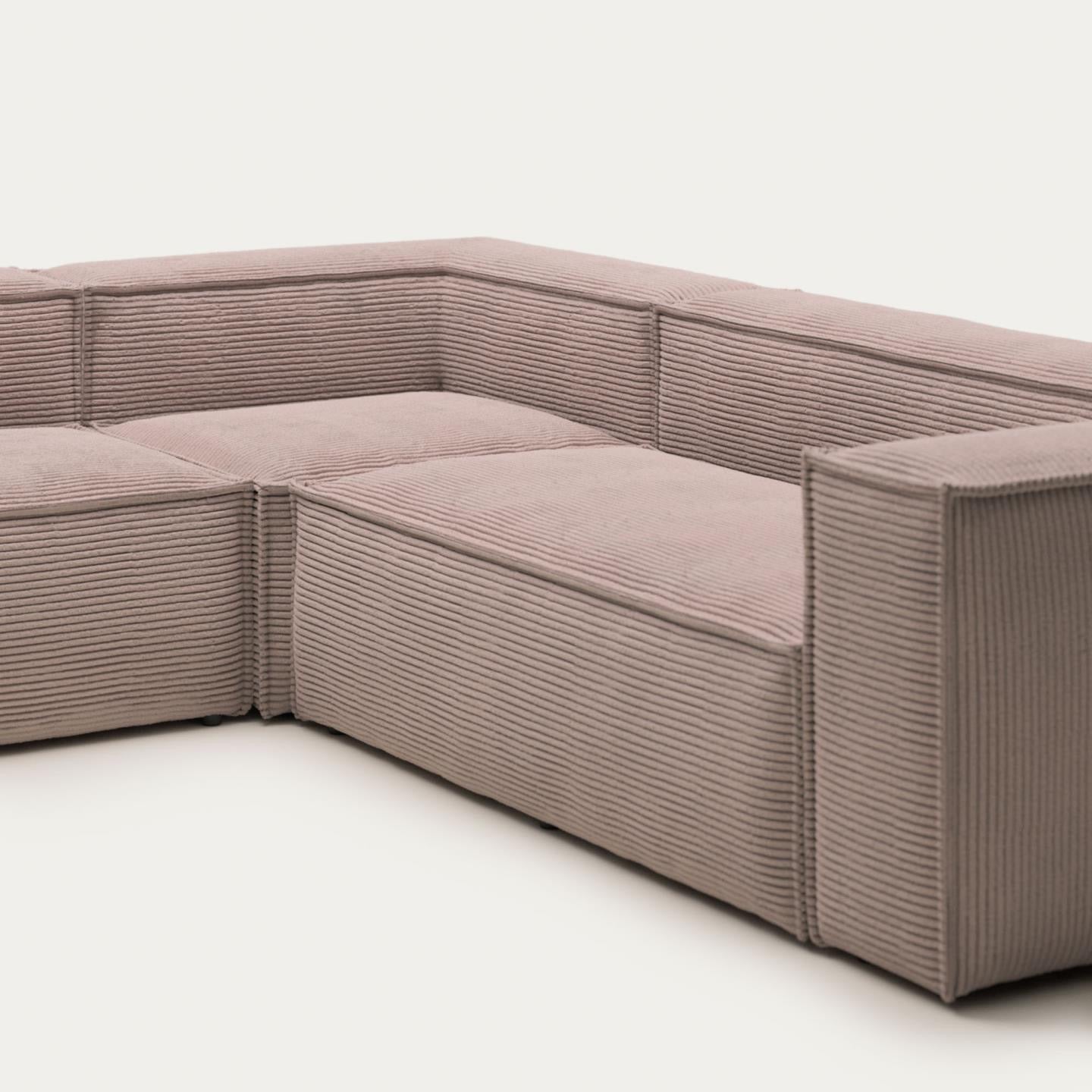 Lund 5 Seater Corner Sofa - Pink Corduroy