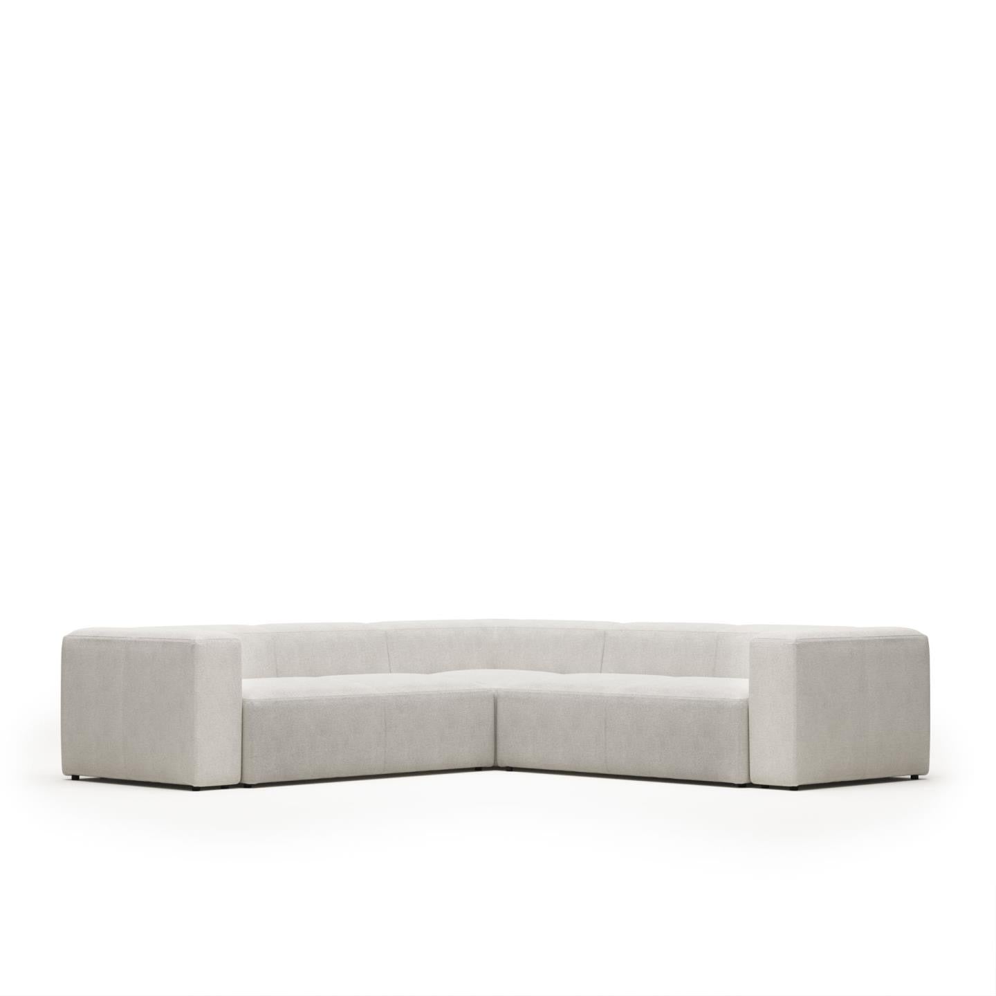 Lund 4 Seater Corner Sofa - White Fleece