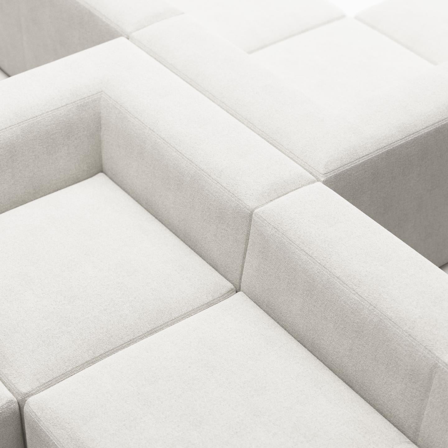 Lund 4 Seater Corner Sofa - White Fleece