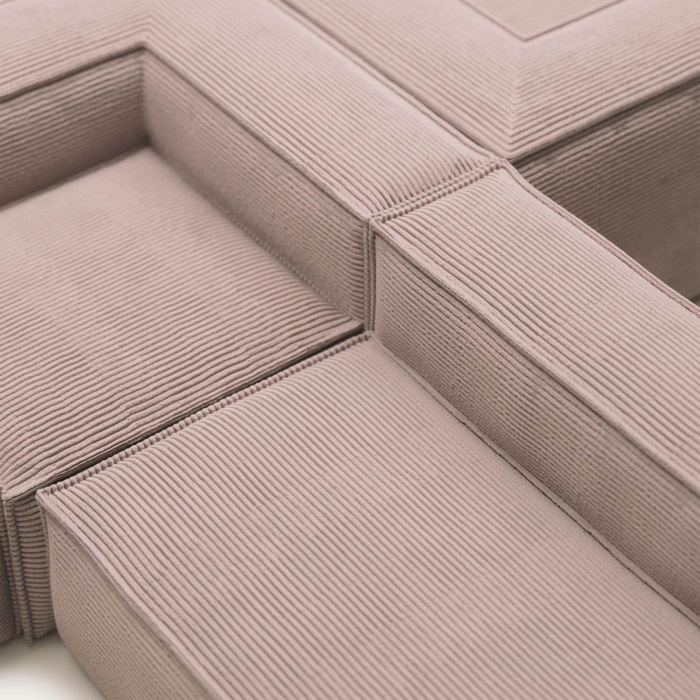 Lund 4 Seater Corner Sofa - Pink Corduroy