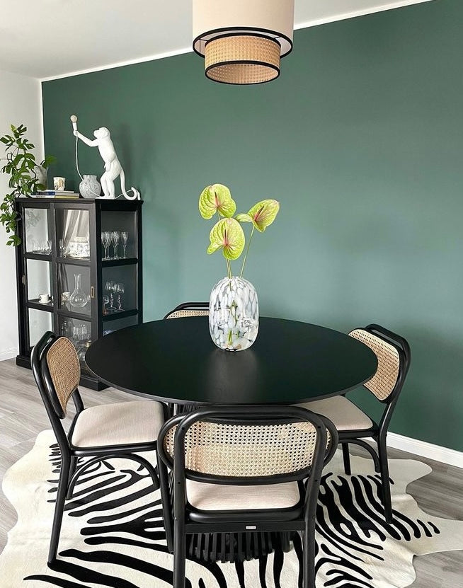 Remi Round Solid Mango Wood Dining Table Black (4 Sizes)