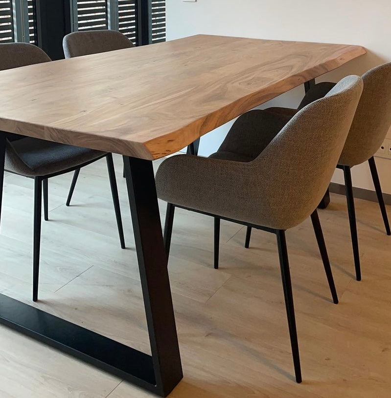 Indiana Solid Acacia Wood Industrial Dining Table (2 Sizes)