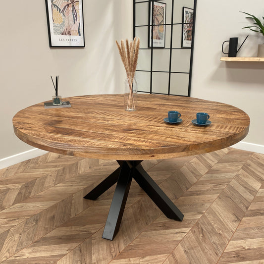 Sara Solid Mango Wood Dining Table Walnut (4 Sizes)