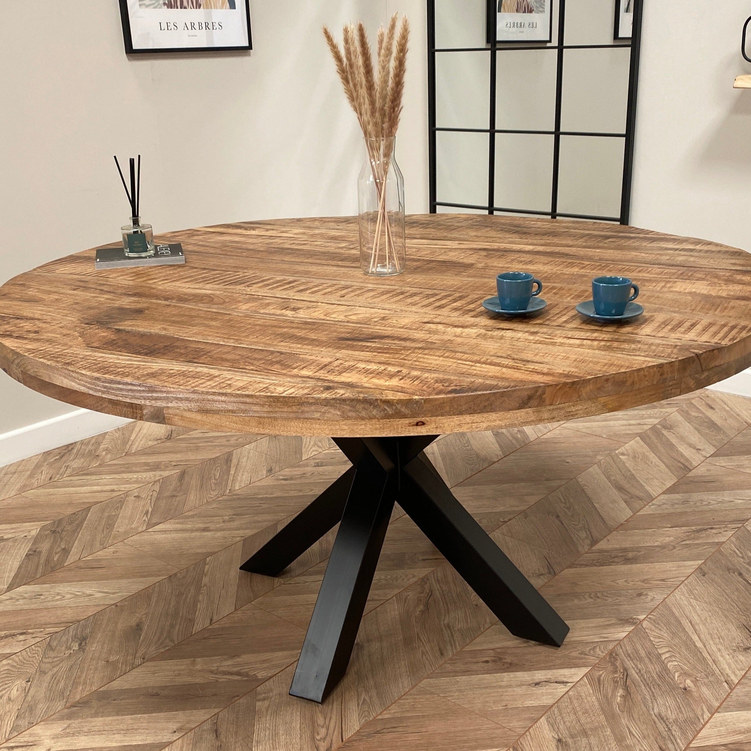 Sara Solid Mango Wood Dining Table Walnut (4 Sizes)