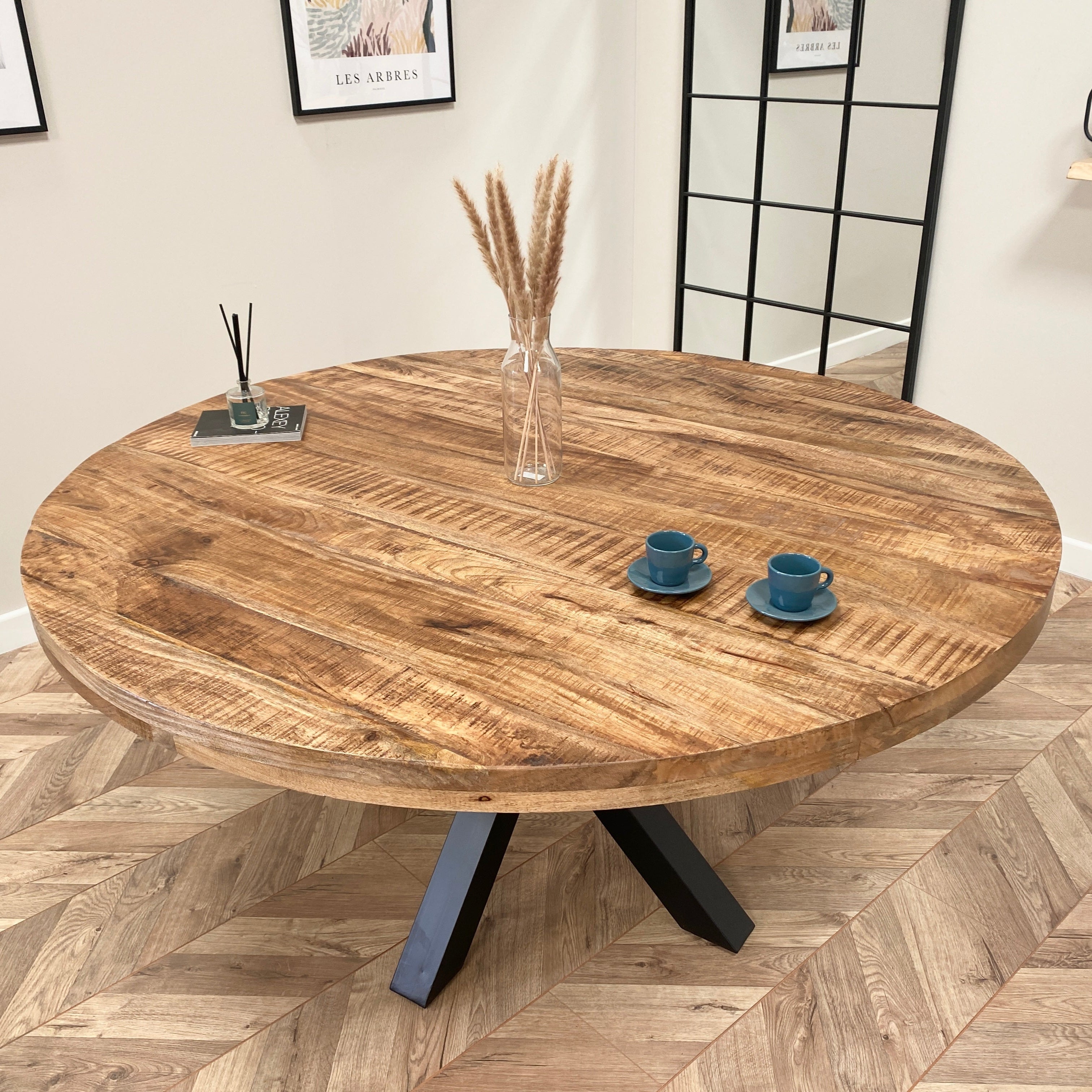 Sara Solid Mango Wood Dining Table Walnut (4 Sizes)