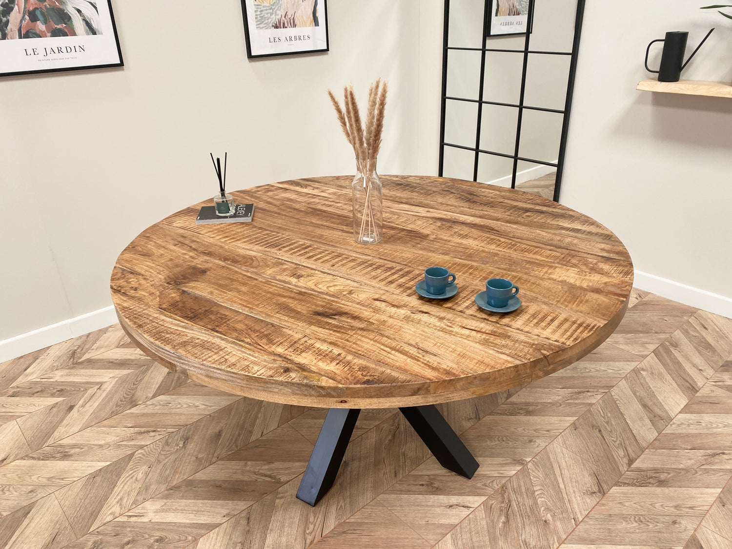 Sara Solid Mango Wood Dining Table Walnut 4 Sizes
