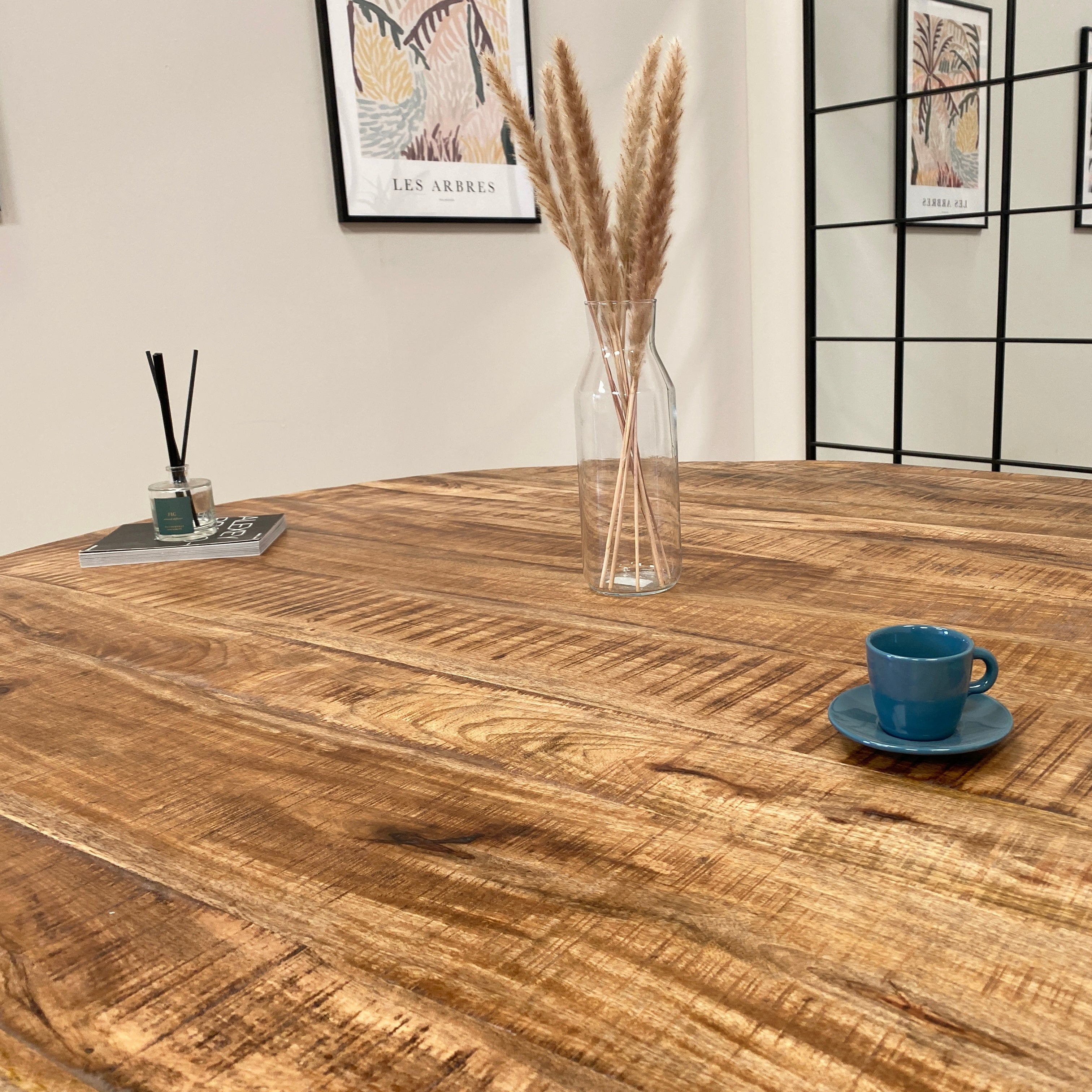 Sara Solid Mango Wood Dining Table Walnut (4 Sizes)