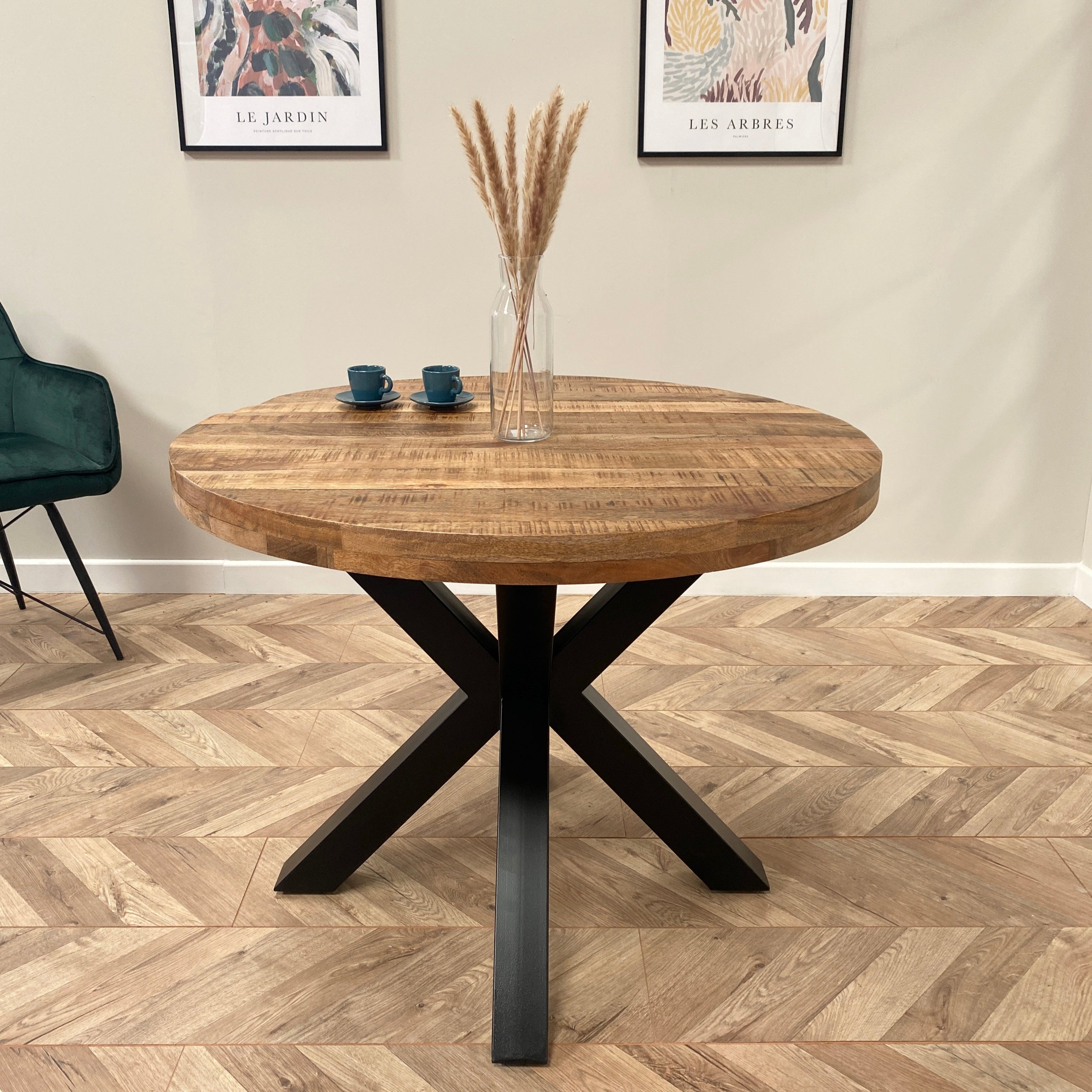 Sara Solid Mango Wood Dining Table Walnut (4 Sizes)