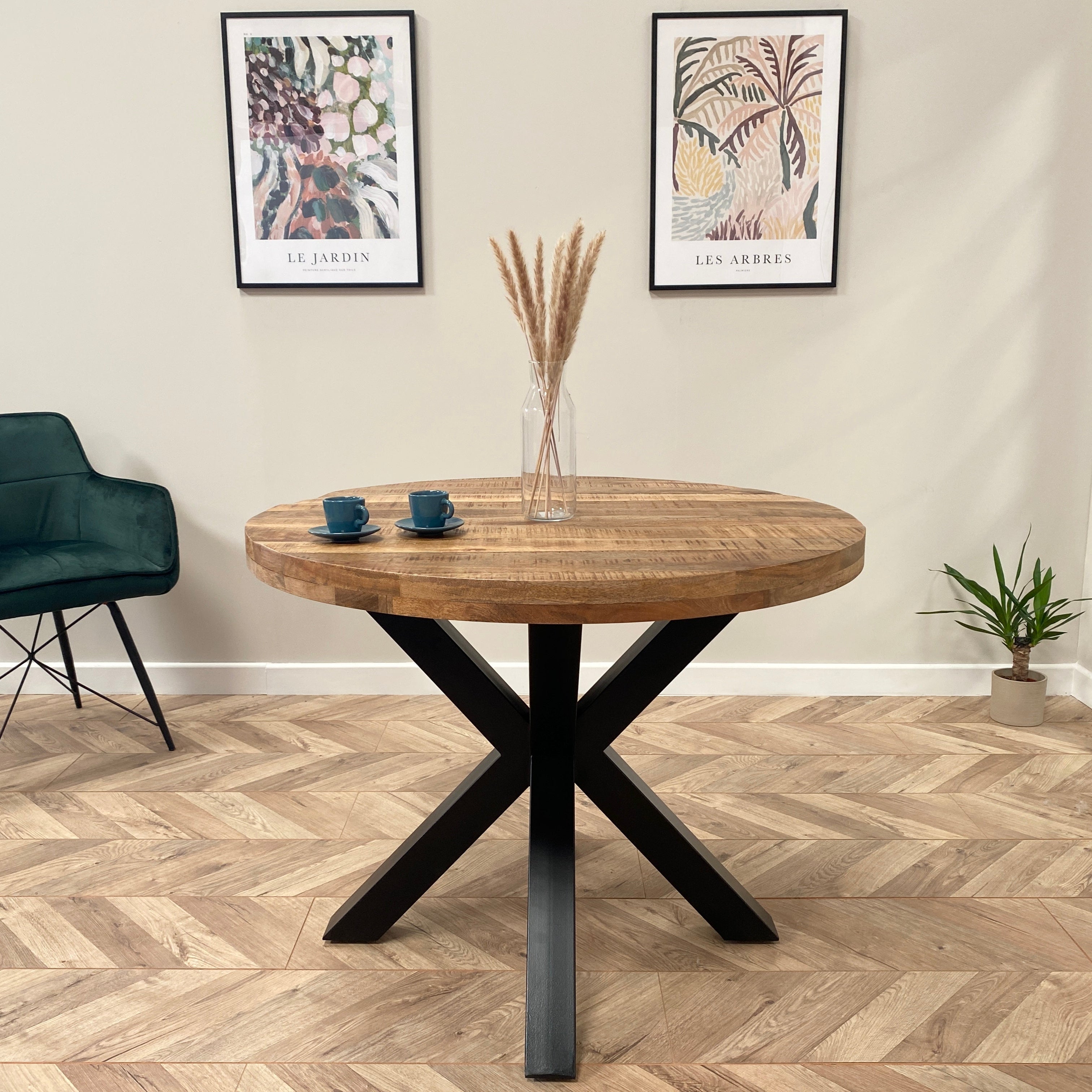Sara Solid Mango Wood Dining Table Walnut (4 Sizes)