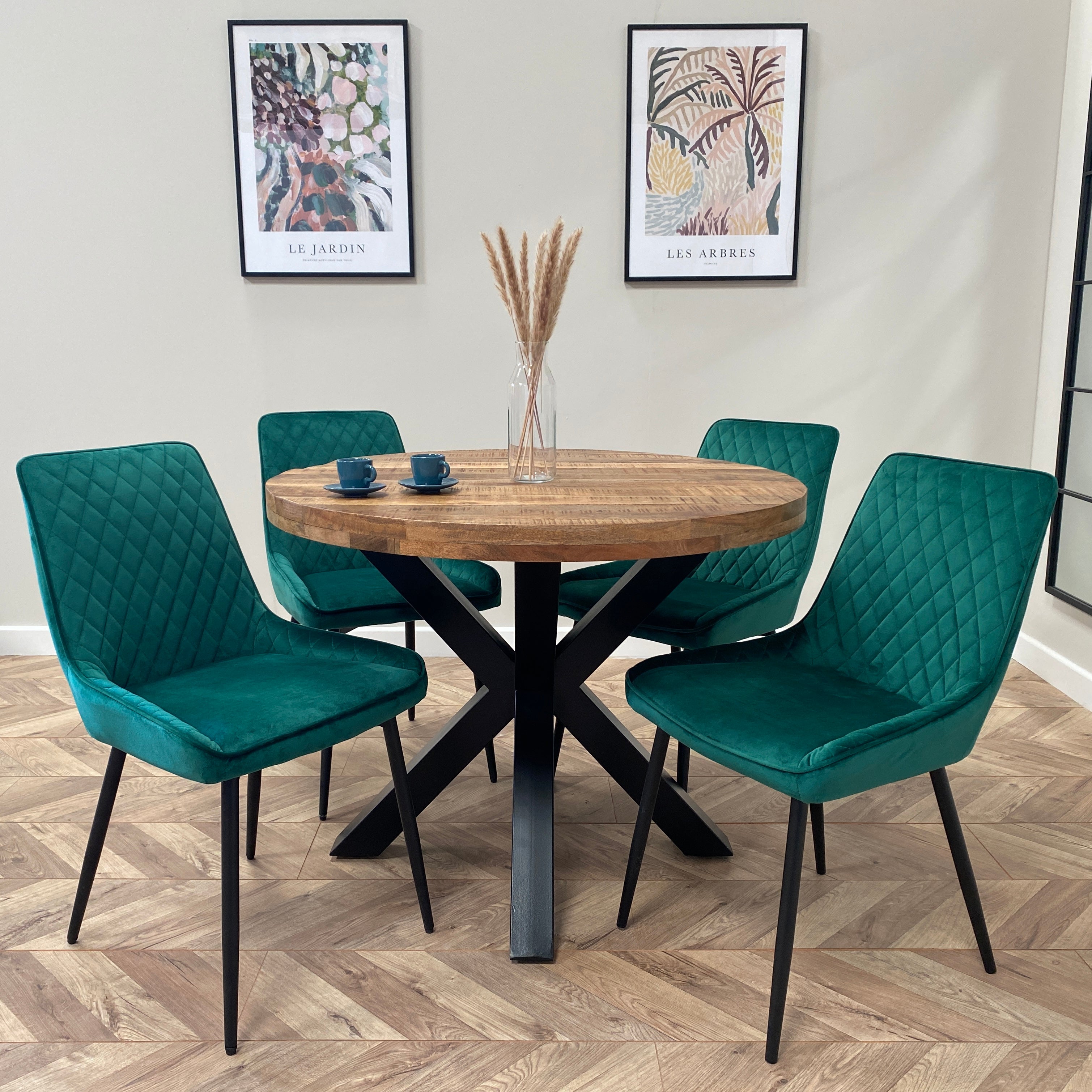 Sara Solid Mango Wood Dining Table Walnut (4 Sizes)