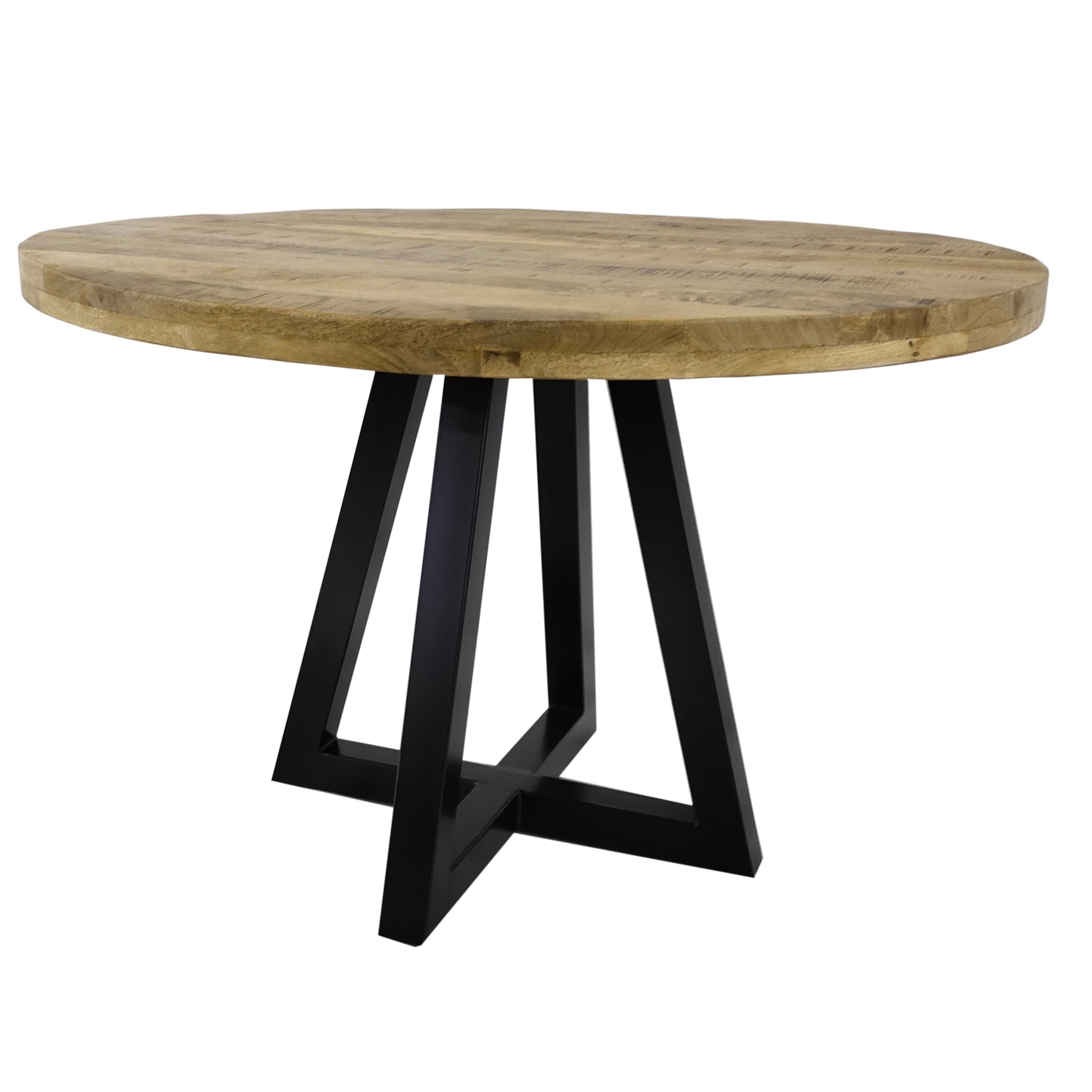 Ida Solid Mango Wood Dining Set with 4 or 6 Portia Dining Chairs in Black