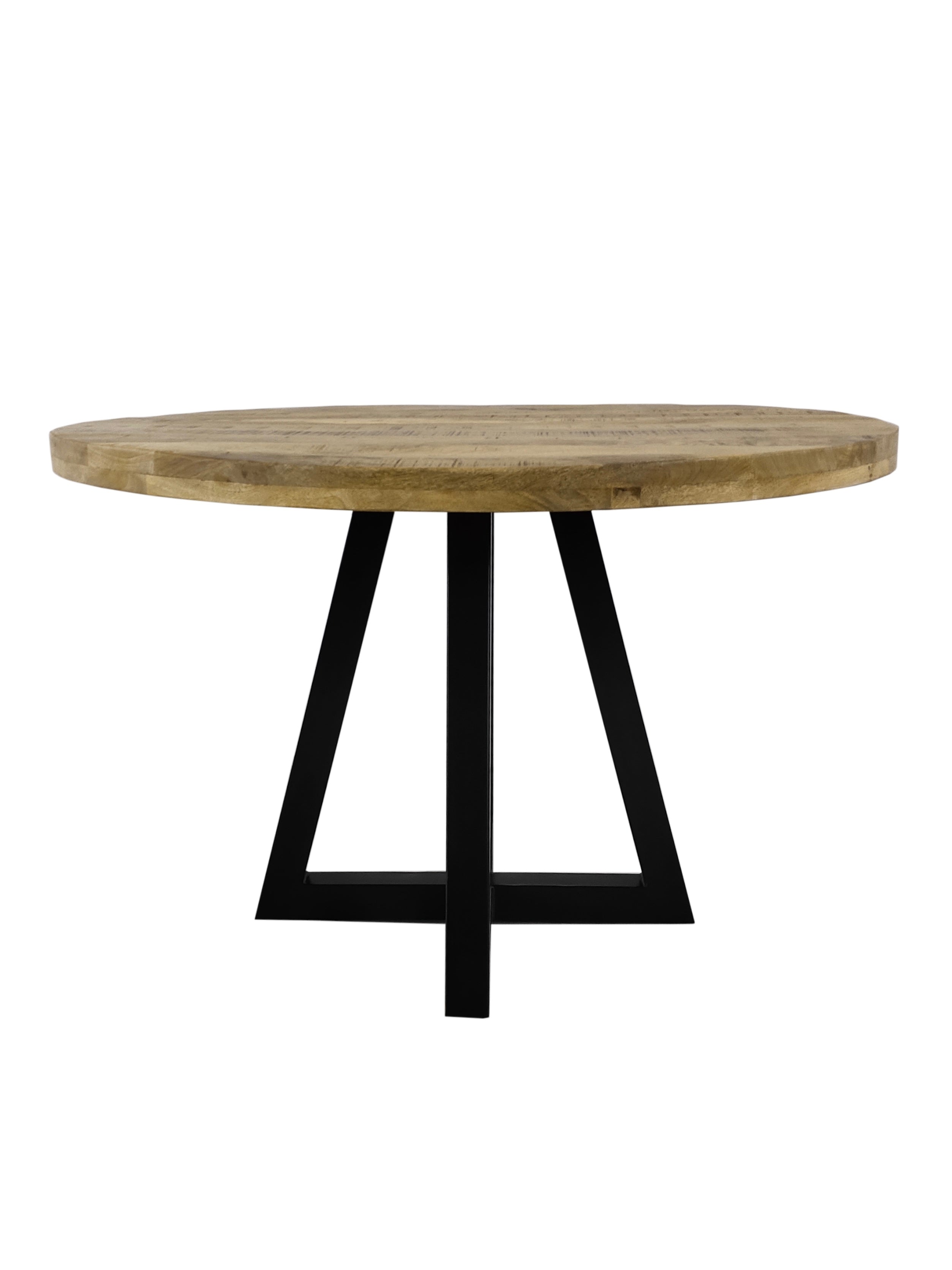Ida Solid Mango Wood Dining Set with 4 or 6 Portia Dining Chairs in Black