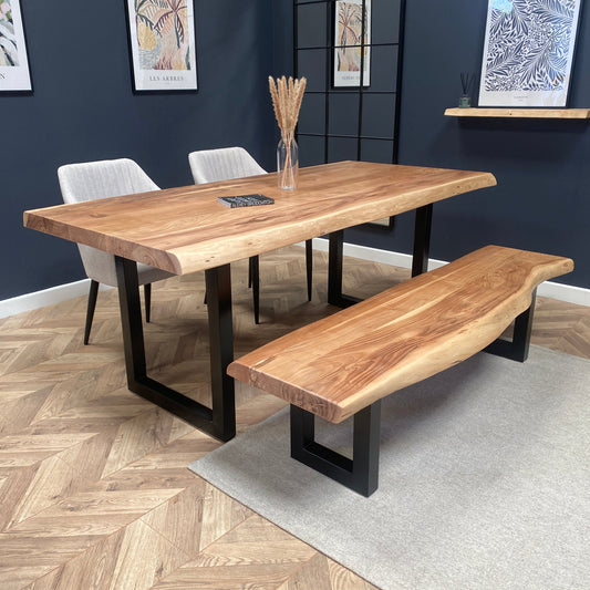 Dalia Solid Acacia Wood Dining Table (2 Sizes)