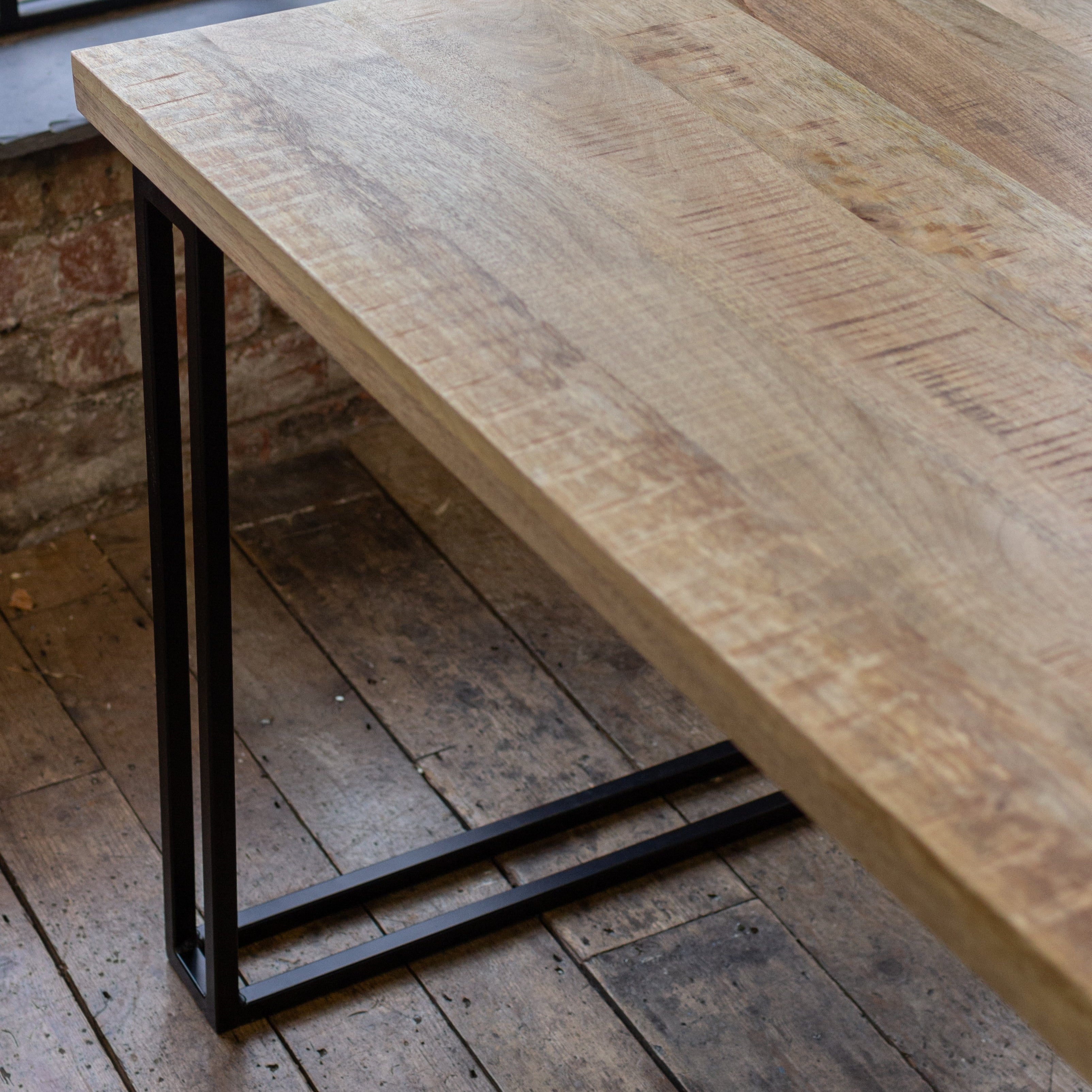 Nara Solid Mango Wood Industrial Dining Table