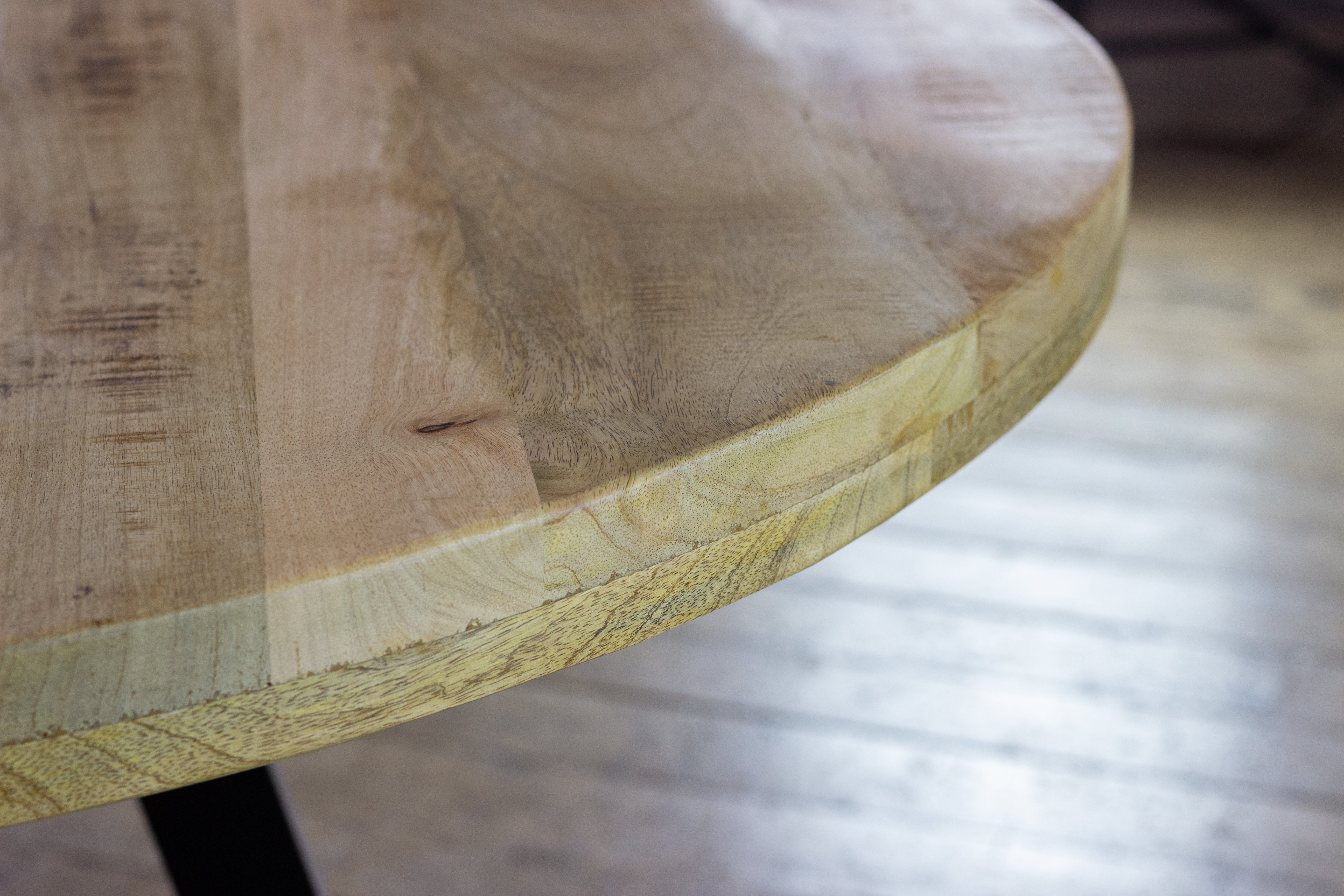 Ida Solid Mango Wood Dining Set with 4-6 Ava Dining Chairs in Blue