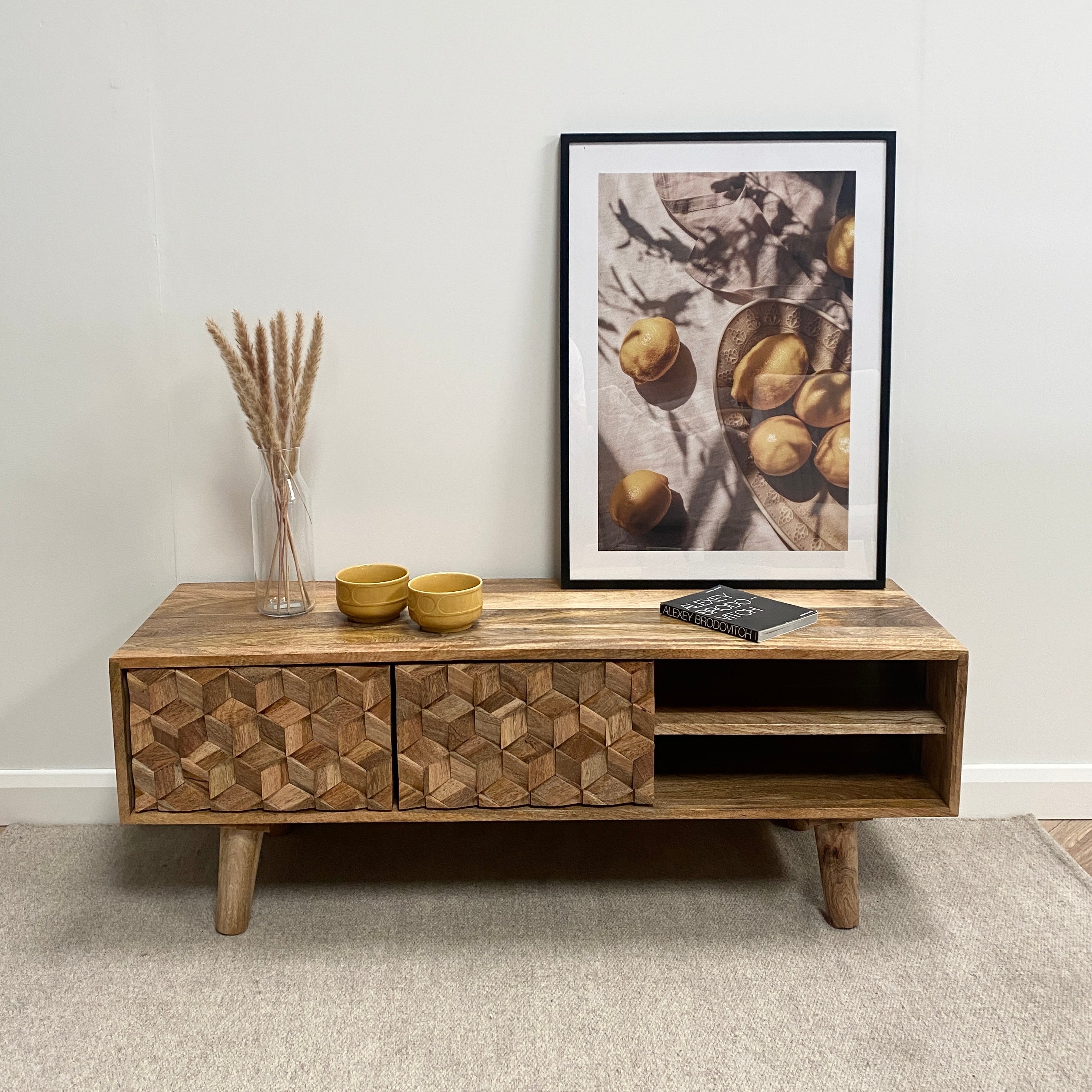 Iona Solid Mango Wood Small TV Unit