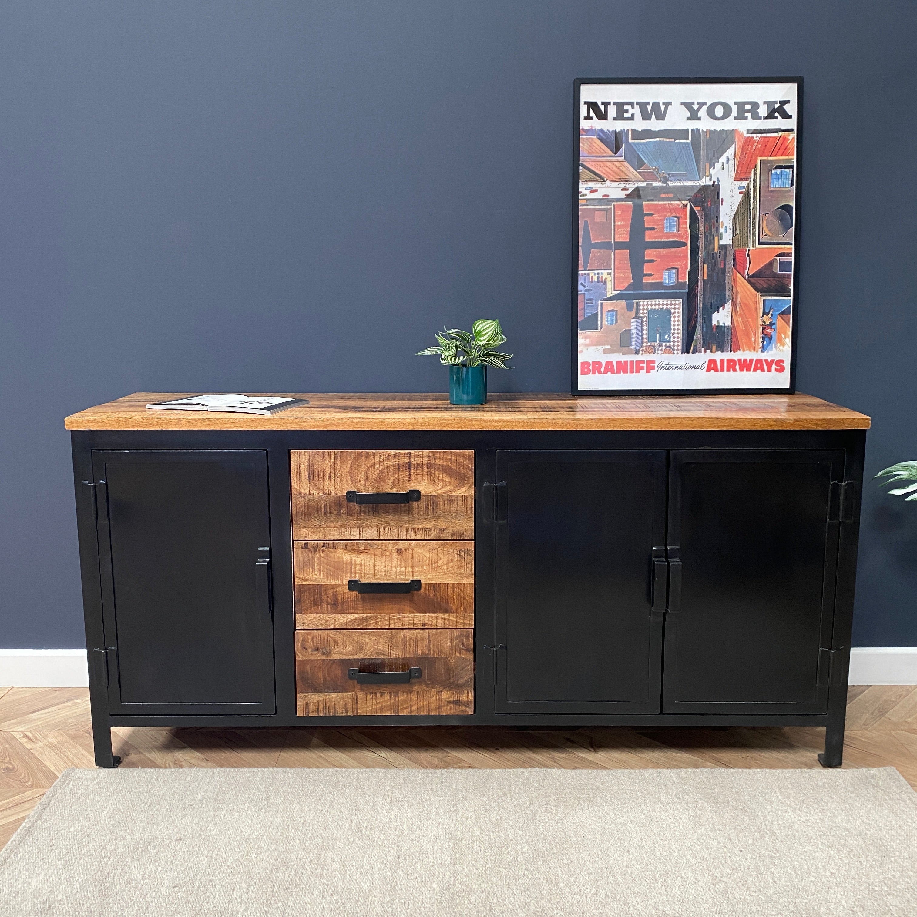 Sara Large Industrial Style Sideboard