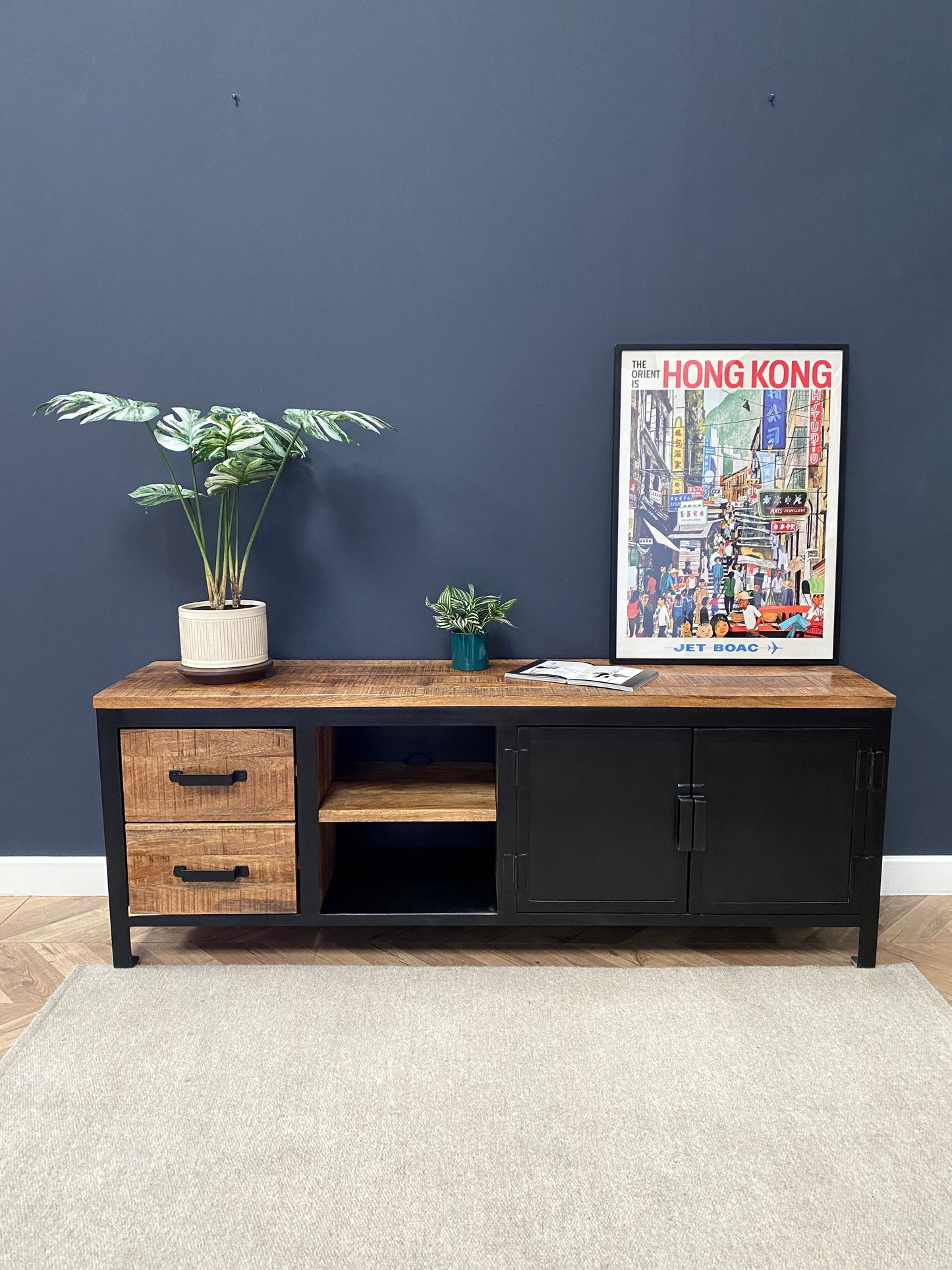 Sara Large Industrial Style TV Unit