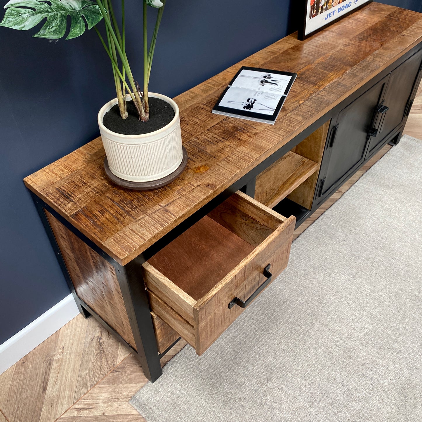 Sara Large Industrial Style TV Unit