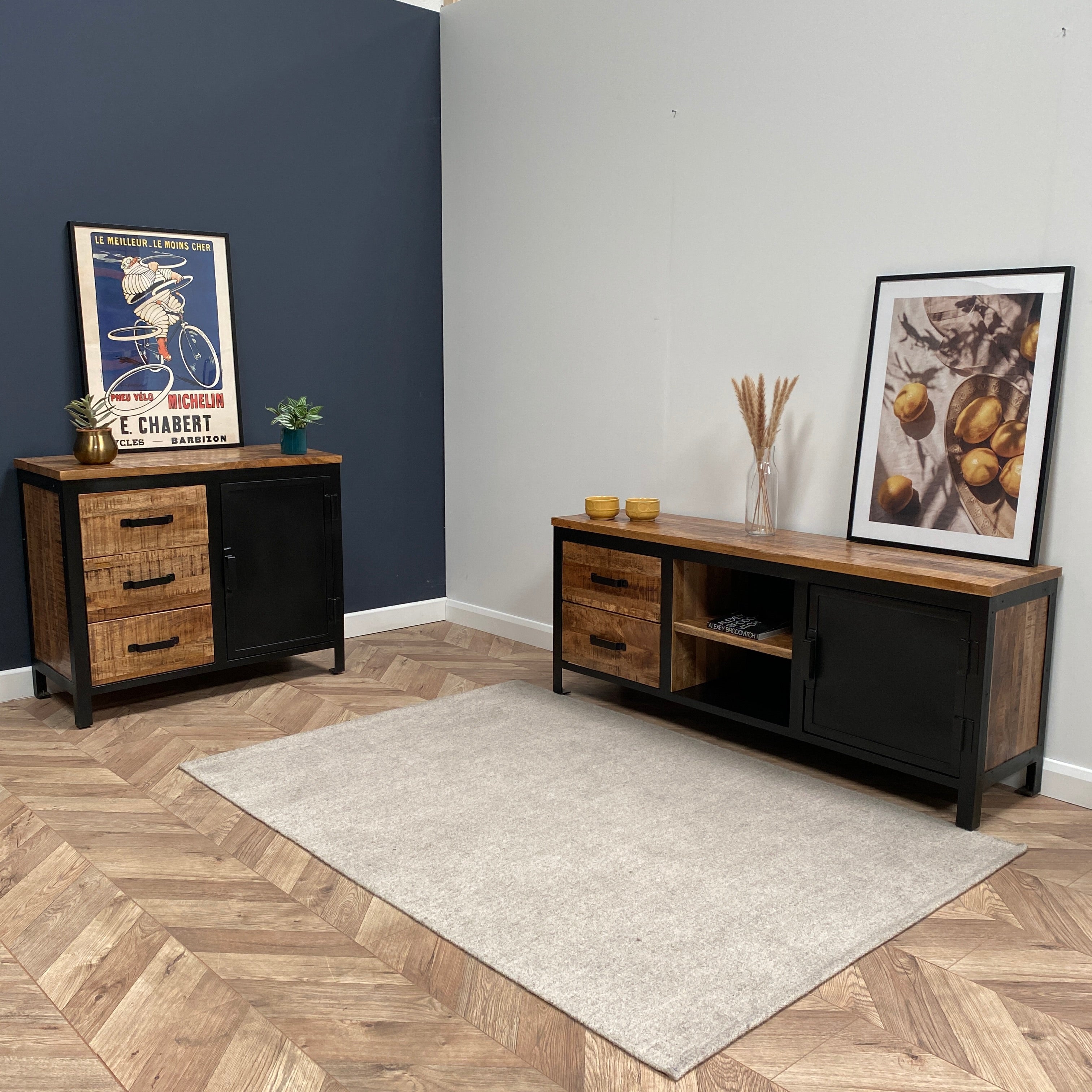 Sara Medium Industrial Style TV Unit